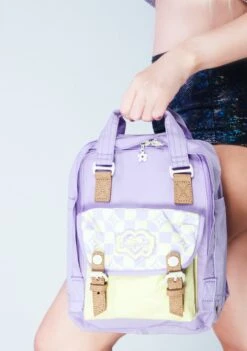 Kaleido Series Macaroon Mini Backpack In Buttery Checked