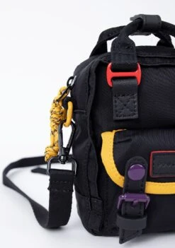 Happy Camper Series Macaroon Tiny Crossbody Bag In Black -Doughnut Bags Outlet Store Doughnut Officials D226HA 0003 F Happy Camper Macaroon Tiny Rave Cute Crossbody Bags BLK d2 1