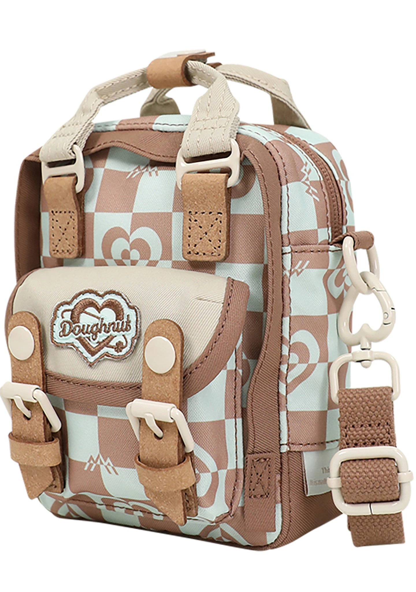 Kaleido Series Macaroon Tiny Crossbody Bag In Mushroom Checked 3 Kaleido Series Macaroon Tiny Crossbody Bag In Mushroom Checked - Image 3