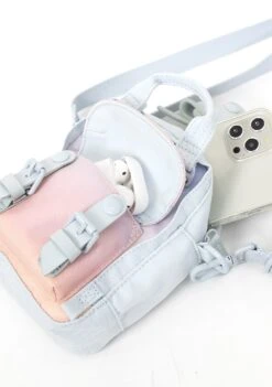 Sky X Ribbon Series Macaroon Tiny Crossbody Bag In Blue Lotus -Doughnut Bags Outlet Store Doughnut Officials D226SRB 0073 F Sky x Ribbon Series Blue Lotus Macaroon Tiny Rave Cute Crossbody Bags BLU d2