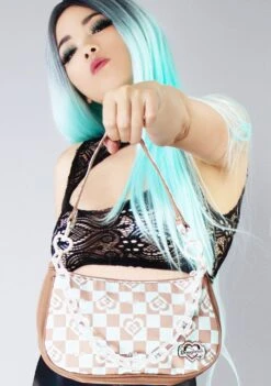 Kaleido Series Priestess Crossbody Bag In Mushroom Checked