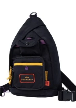 Happy Camper Series Hammock Sling & Backpack In Black -Doughnut Bags Outlet Store Doughnut Officials D396HA 0003 F Happy Camper Hammock Sling Rave Festival Backpack BLK s 1