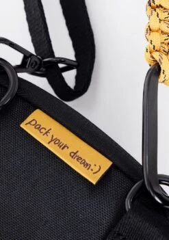 Knot Happy Camper Series Crossbody Bag In Black -Doughnut Bags Outlet Store Doughnut Officials D397HA 0003 F Happy Camper Knot Phone Rave Cute Crossbody Bags BLK d3 1