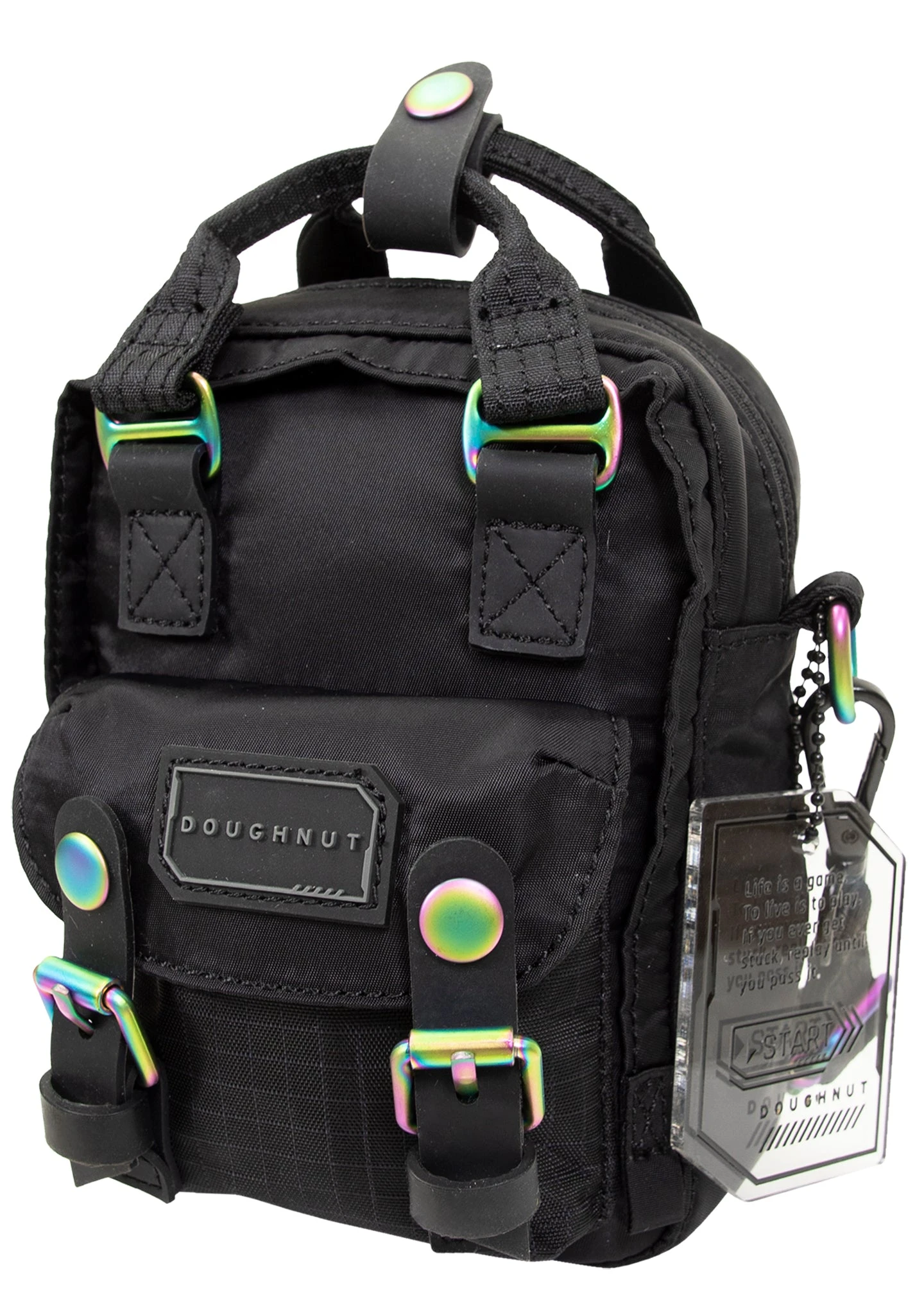 Gamescape Series Macaroon Tiny Crossbody Bag In Black 3 Gamescape Series Macaroon Tiny Crossbody Bag In Black - Image 3